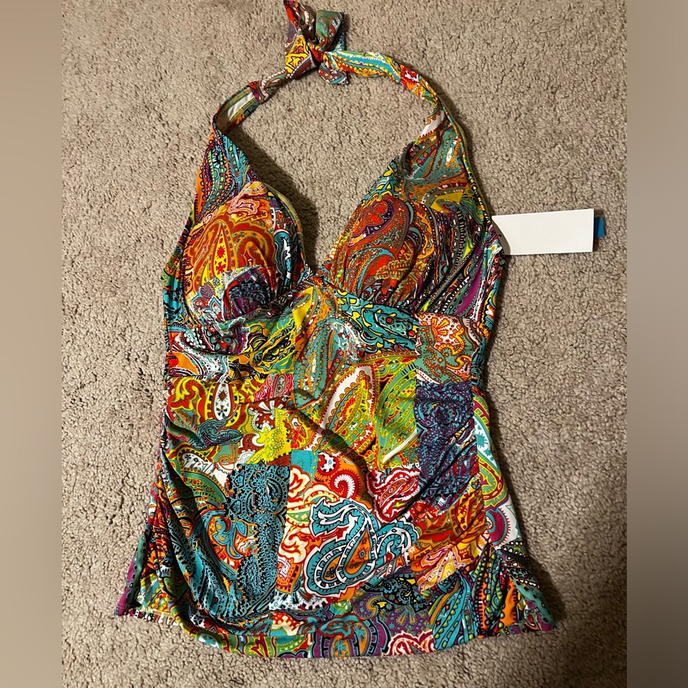 NWT Bleu Rod Beattie multicolored tankini top
